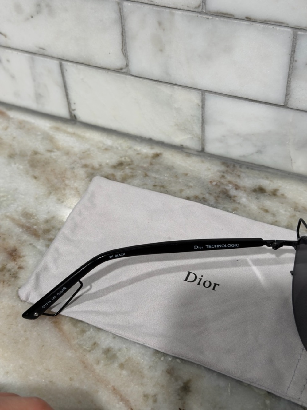 Dior Black Metal Double-Bridge Aviator Sunglasses - Picture 4 of 8